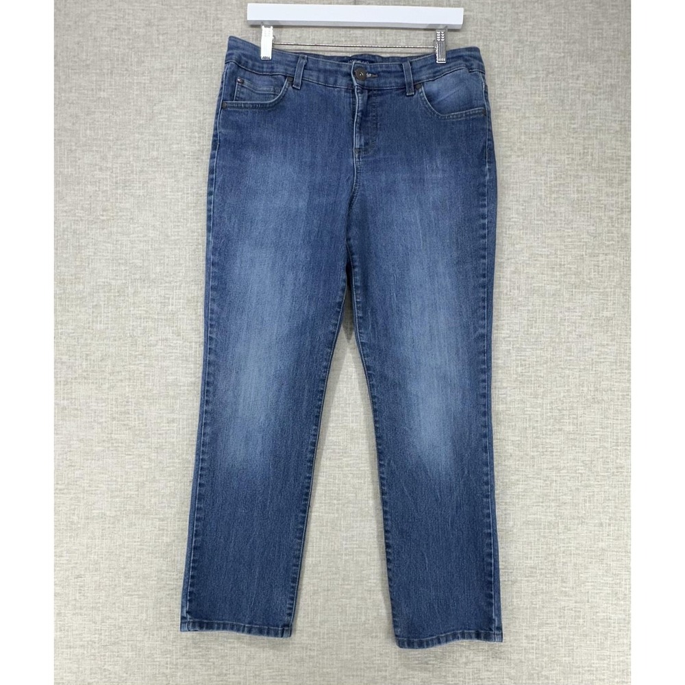 Bandolino Mandie Jeans Womens Petite‎ 12P Blue High Rise Straight Stretch Denim